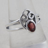 925 Sterling Silver Garnet Ring
