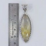 Golden Rutilated Quartz Silver Pendant