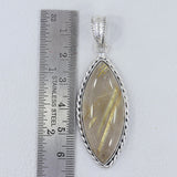 Golden Rutilated Quartz Silver Pendant
