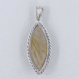 Golden Rutilated Quartz Silver Pendant