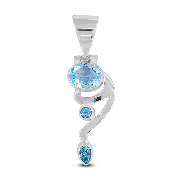 925 Sterling Silver Tanzanite Cab Pendant