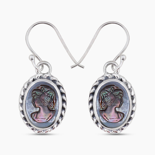 Abalone Shell Silver Earrings