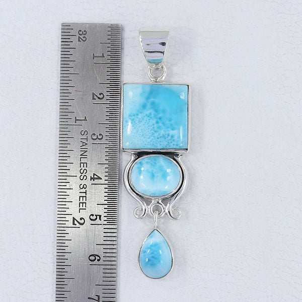 925 Sterling Silver Larimar Pendants