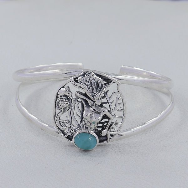 Larimar Mermaid Cuff Bangles