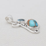 Turquoise Spiny Oyster Silver Pendants