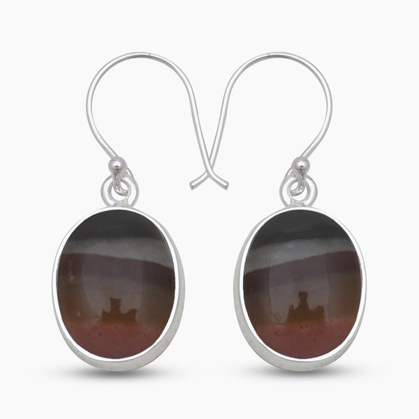 Polychrome Jasper Silver Earrings