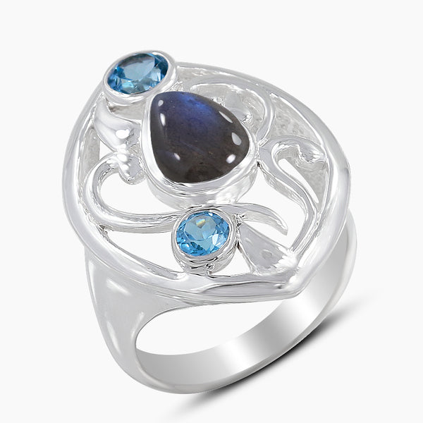 925 Sterling Silver Labradorite Rings