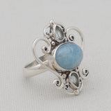925 Sterling Silver Aquamarine Rings