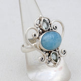 925 Sterling Silver Aquamarine Rings