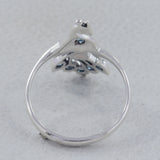 925 Silver Garnet Peacock Ring