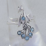 925 Silver Garnet Peacock Ring