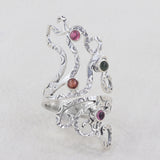 Multi Tourmaline Sterling Silver Rings