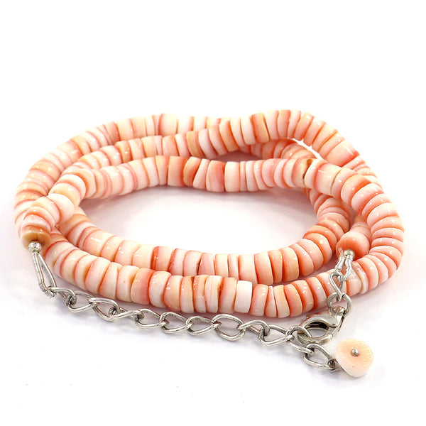 Natural Scolecite Tyre Shape Beads Necklace