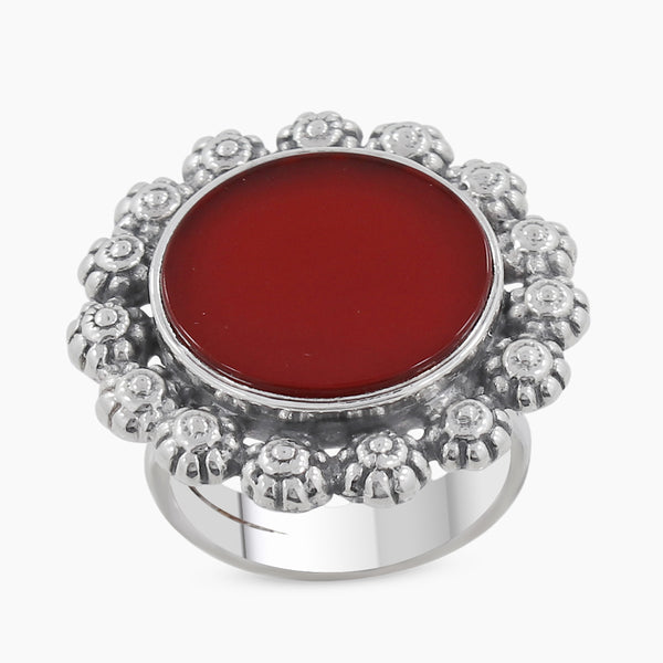 925 Sterling Silver Red Onyx Rings