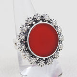 925 Sterling Silver Red Onyx Rings