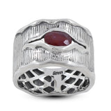 925 Sterling Silver Natural Amethyst Vintage Band Ring