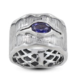 925 Sterling Silver Natural Amethyst Vintage Band Ring