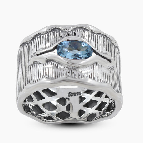 925 Sterling Silver Amethyst Band Ring