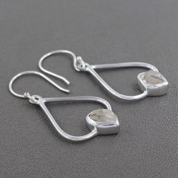 925 Silver Herkimer Quartz Earrings