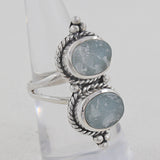 Raw Aquamarine 925 Sterling Silver Handmade Rings