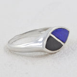 Black Onyx & Lapis Lazuli Silver Rings