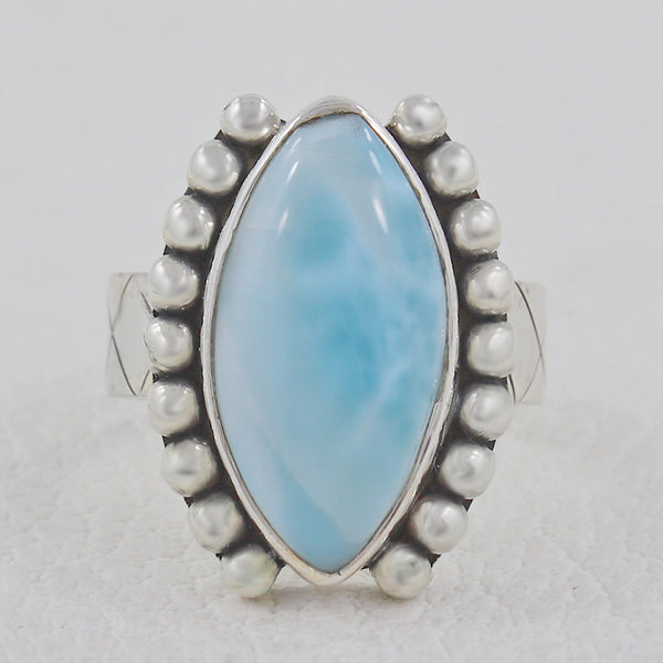 Larimar Silver Rings