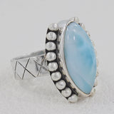 Larimar Silver Rings