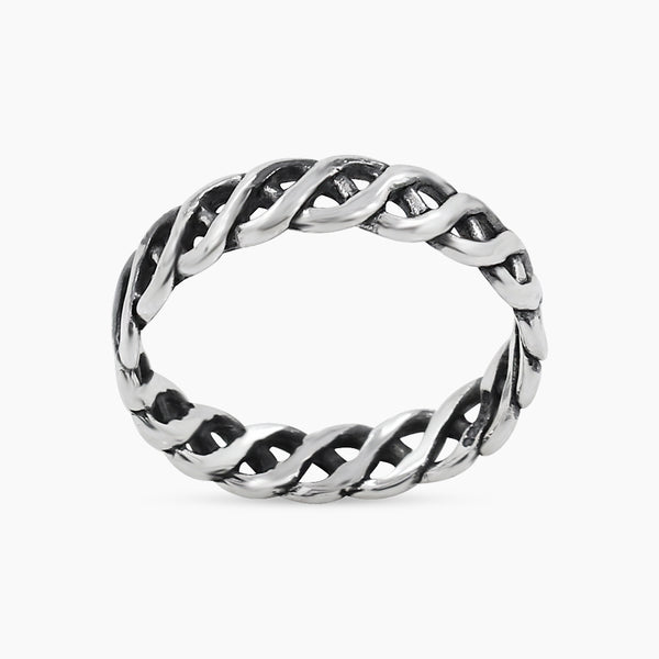 925 Sterling Silver DNA Band Ring Daily Wear