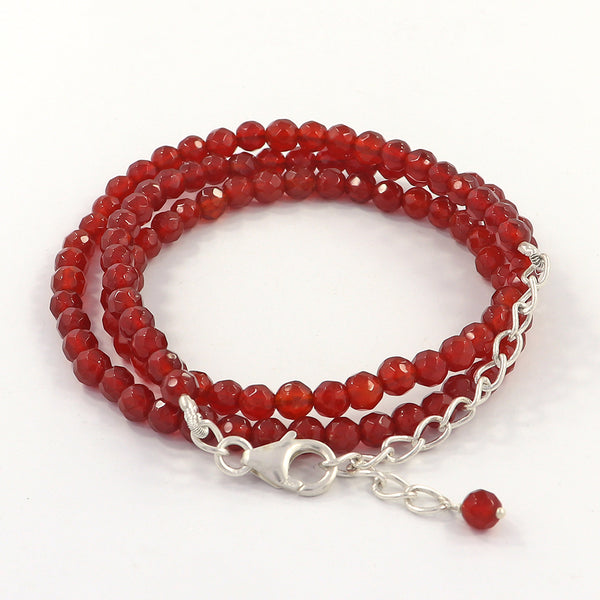 Red Onyx Feceted Round Beads 17