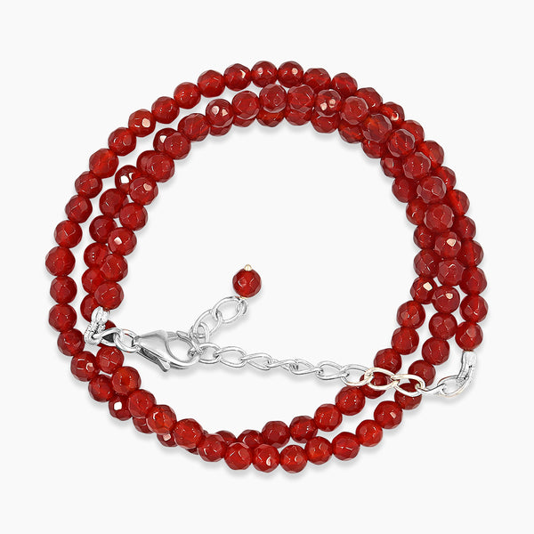 Red Onyx Feceted Round Beads 17