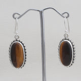 Tiger Eye Silver Earrings