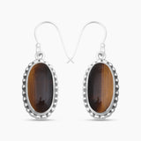 Tiger Eye Silver Earrings