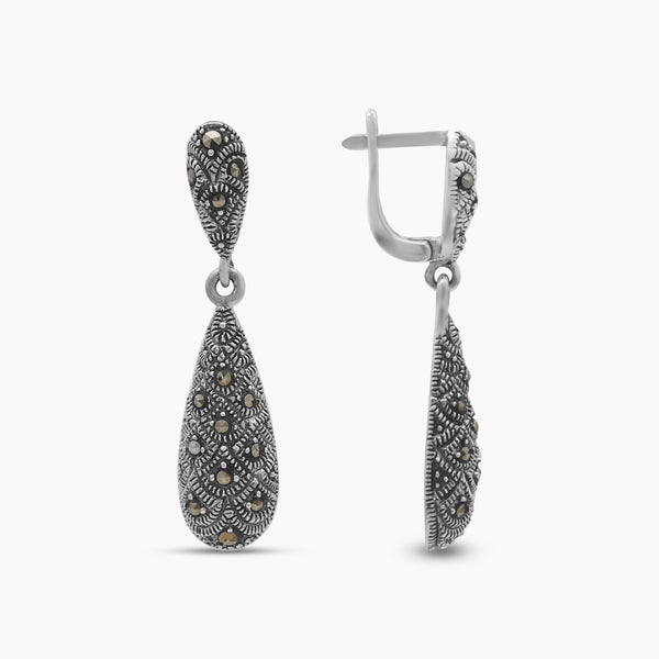925 Sterling Silver Marcasite Earrings