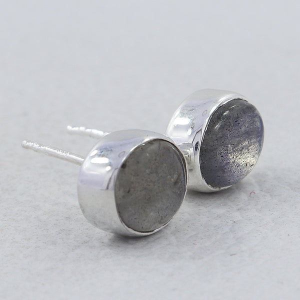 Labradorite Silver Studs Earrings