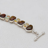 Ethiopian Opal & Ammolite Silver Bracelets
