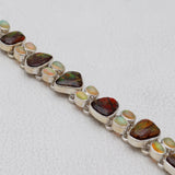 Ethiopian Opal & Ammolite Silver Bracelets