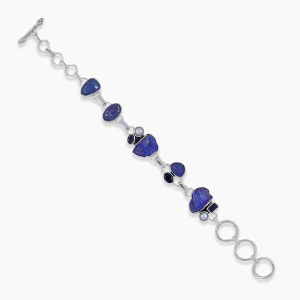 Raw Tanzanite Sterling Silver Bracelets