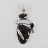 925 Silver Peanut Wood Jasper Pendants