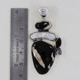 925 Silver Peanut Wood Jasper Pendants