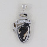 925 Silver Peanut Wood Jasper Pendants