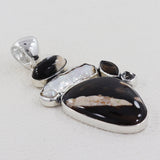 925 Silver Peanut Wood Jasper Pendants