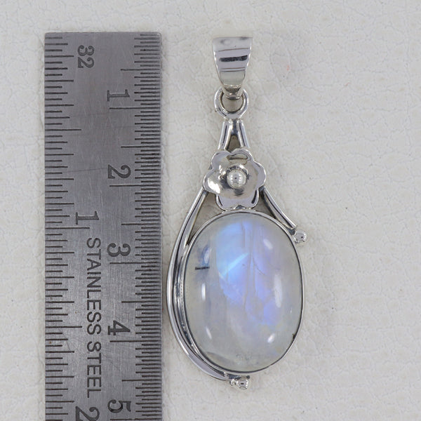 Rainbow Moonstone Silver Pendants