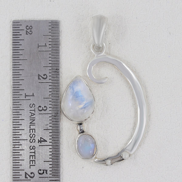 925 Silver Rainbow Moonstone Pendants