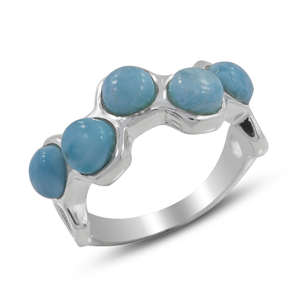 Larimar Silver Band Rings