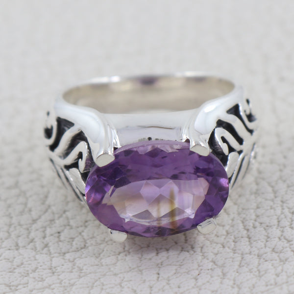 Amethyst Silver Rings
