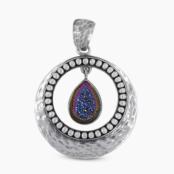 925 Sterling Silver Titanium Druzy Pendants