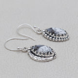 925 Silver Dendritic Opal Earrings