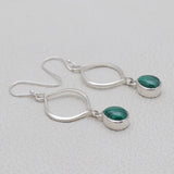 Malachite Silver Earrings