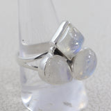 Natural Rainbow Moonstone Sterling Silver Ring