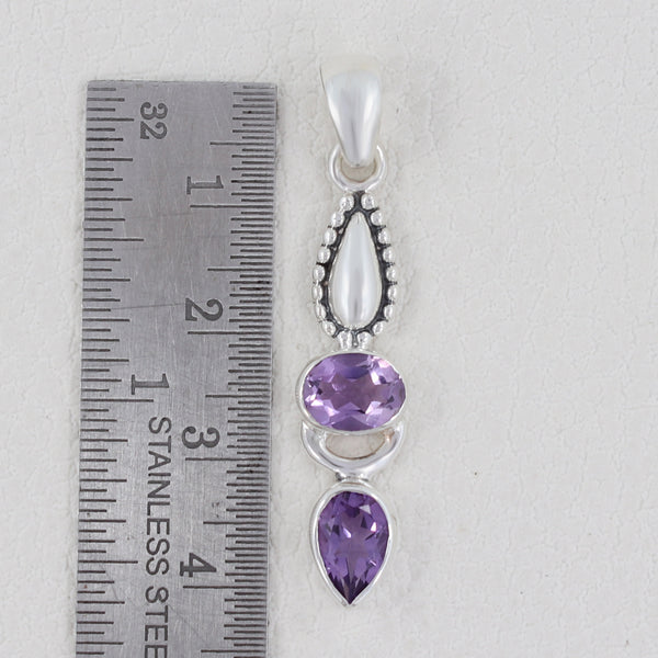 925 Sterling Silver Amethyst Pendants